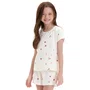 Pijama Curto Infantil Menina Frutinhas Branco Cor Com Amor