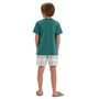 Pijama Curto Infantil Menino Verde Xadrez Cor Com Amor