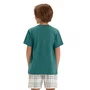 Pijama Curto Infantil Menino Verde Xadrez Cor Com Amor
