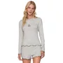 Pijama Curto Manga Longa Comfort Night Sky Geada Lua Lua