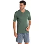 Pijama Curto MAsculino Clovis Verde Tombini