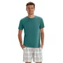 Pijama Curto Masculino Verde Xadrez  Cor Com Amor