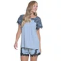 Pijama Curto Micheli Mescla e Renda Miss Victtoria