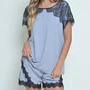 Pijama Curto Micheli Mescla e Renda Miss Victtoria