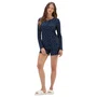 Pijama Feminino Canelado Marinho Corações Cor com Amor