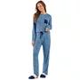 Pijama Feminino Longo Luas Azul Cor Com Amor