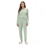 Pijama Feminino Longo Poás e Corações Verde Cor com Amor