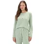 Pijama Feminino Longo Poás e Corações Verde Cor com Amor