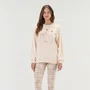 Pijama Feminino Moletinho Flanelado Ursos Abraço Cor com Amor