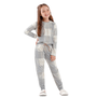 Pijama Infantil Menina Xadrez Cinza Cor Com Amor