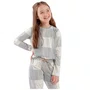 Pijama Infantil Menina Xadrez Cinza Cor Com Amor