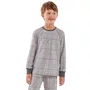 Pijama Infantil Menino Xadrez Cachorro Cinza Cor Com Amor