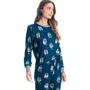 Pijama Jogger Longo Lyla Ski Azul Marinho Daniela Tombini