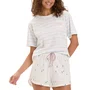Pijama Listinhas Veleiros Azul Branco Cor Com Amor