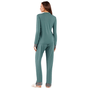 Pijama Longo Aberto verde Liso Classic Cor Com Amor