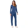 Pijama Longo Canelado Marinho Cor Com Amor