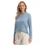 Pijama Longo Flor Azul Claro Daniela Tombini