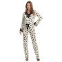 Pijama Longo Ginko Floral Renda Preto Daniela Tombini
