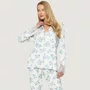 Pijama Longo Melina Hortensia Azul Miss Victtoria