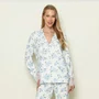 Pijama Longo Melina Hortensia Azul Miss Victtoria