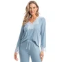 Pijama Longo Paula Wide Azul Claro Daniela Tombini