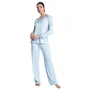 Pijama Longo Visco e Renda Azul Claro Aurora Revedenfant