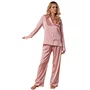 Pijama Manga Longa Cetim Rosa Revedenfant