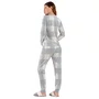 Pijama Manga Longa Xadrez Cinza Cor Com Amor