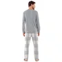 Pijama Masculino Longo Xadrez Cinza Cor Com Amor