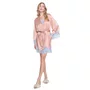 Robe Cetim Amolita Pele e Renda Azul Miss Victtoria