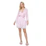 Robe Cetim Quartzo Floral Rosa Miss Victtoria
