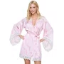 Robe Cetim Quartzo Floral Rosa Miss Victtoria