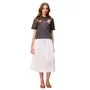 Saia Midi Franzida Off White Authoria