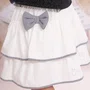 Saia Short Algodão Babados Laço Puffer Xadrez Pituchinhus