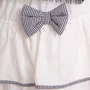 Saia Short Algodão Babados Laço Puffer Xadrez Pituchinhus