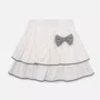 Saia Short Algodão Babados Laço Puffer Xadrez Pituchinhus