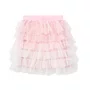 Saia Short Babados Tule Bicolor Rosa Pituchinhus