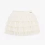 Saia Short Babados Tule Off White Pituchinhus