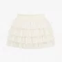 Saia Short Babados Tule Off White Pituchinhus