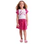 Saia Short Malha Shine Rosa Pink Barbie Pituchinhus