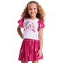 Saia Short Malha Shine Rosa Pink Barbie Pituchinhus