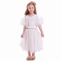 Saia Short Midi Tule Cristais Off White Pituchinhus