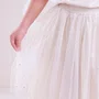 Saia Short Midi Tule Cristais Off White Pituchinhus