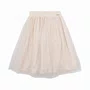 Saia Short Midi Tule Cristais Off White Pituchinhus