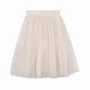 Saia Short Midi Tule Cristais Off White Pituchinhus