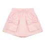 Saia Short Tricoline Bolsos Laços Rosa Pituchinhus