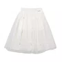 Saia Short Tule Lacinhos Aplicados Off White Pituchinhus