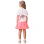 Saia Tule Babadinho Rosa Neon Momi