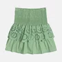 Saia Wind Babado Bordado Verde Cidreira Authoria
