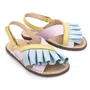 Sandália Babado Couro Hiver Lilac Banana Petit Cheval